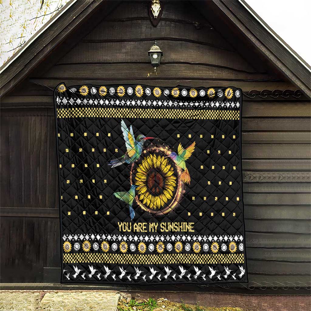 Hummingbird Sunflower Christmas Quilt You Are My Sunshine - Wonder Print Shop