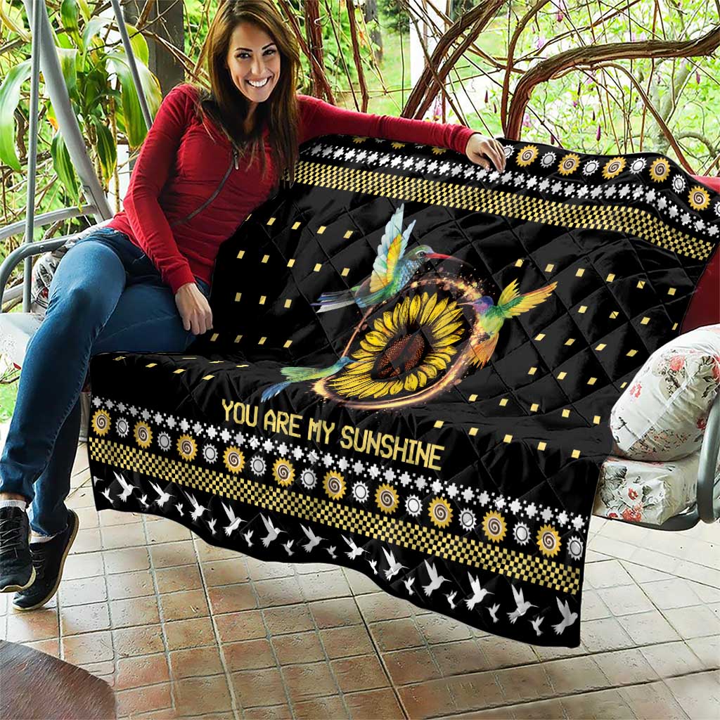 Hummingbird Sunflower Christmas Quilt You Are My Sunshine - Wonder Print Shop