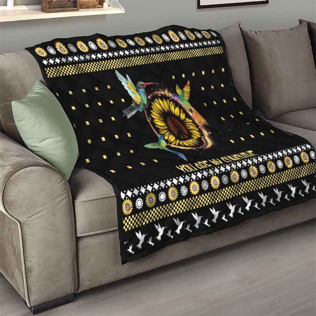 Hummingbird Sunflower Christmas Quilt You Are My Sunshine - Wonder Print Shop