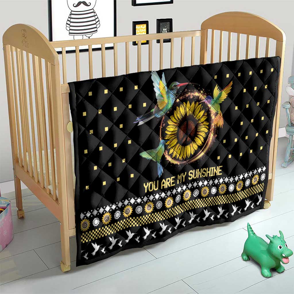 Hummingbird Sunflower Christmas Quilt You Are My Sunshine - Wonder Print Shop