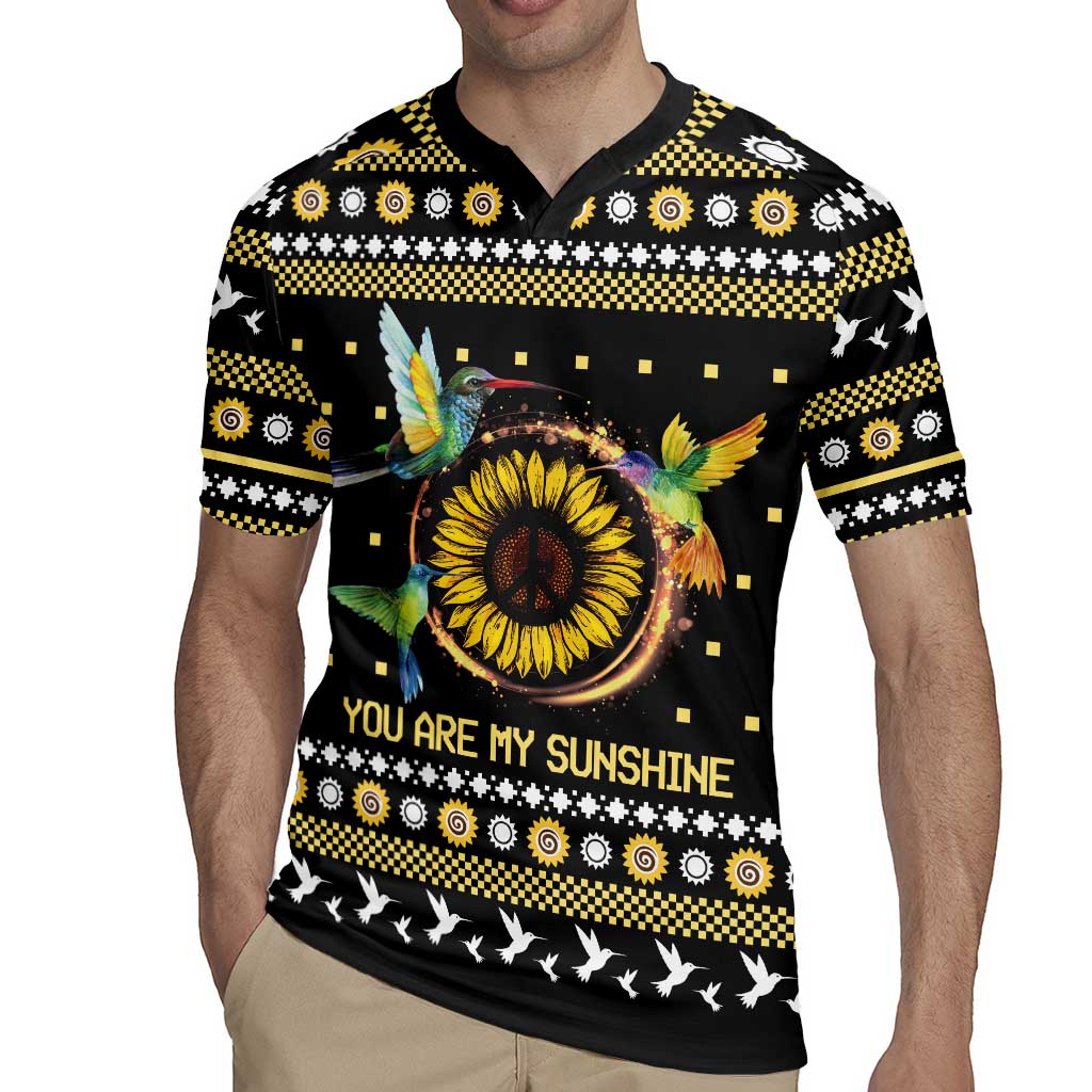 Hummingbird Sunflower Christmas Rugby Jersey You Are My Sunshine - Wonder Print Shop