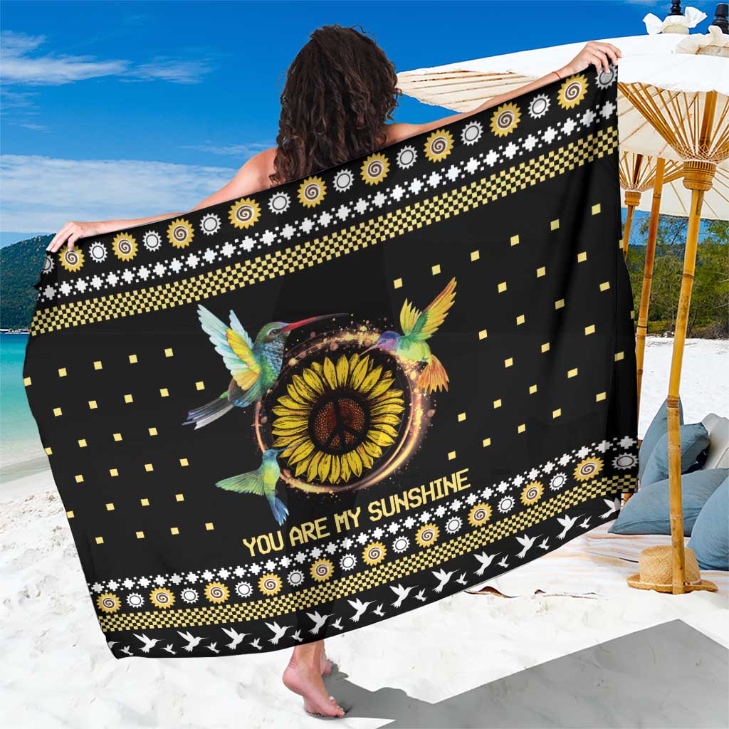 Hummingbird Sunflower Christmas Sarong You Are My Sunshine - Wonder Print Shop