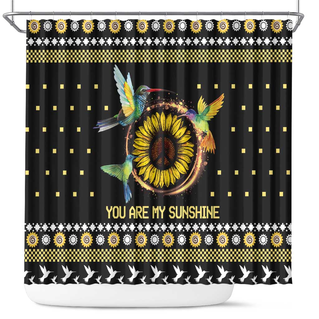 Hummingbird Sunflower Christmas Shower Curtain You Are My Sunshine