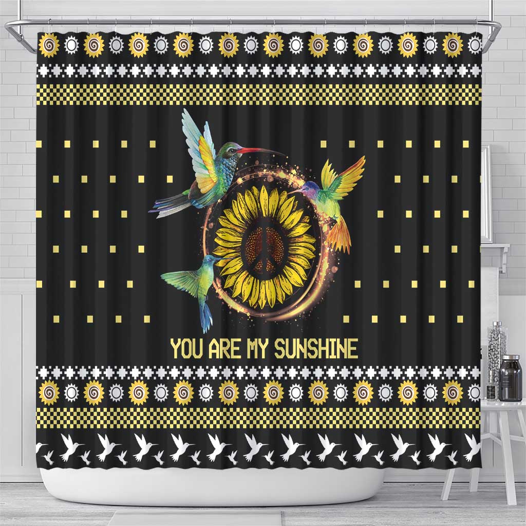 Hummingbird Sunflower Christmas Shower Curtain You Are My Sunshine