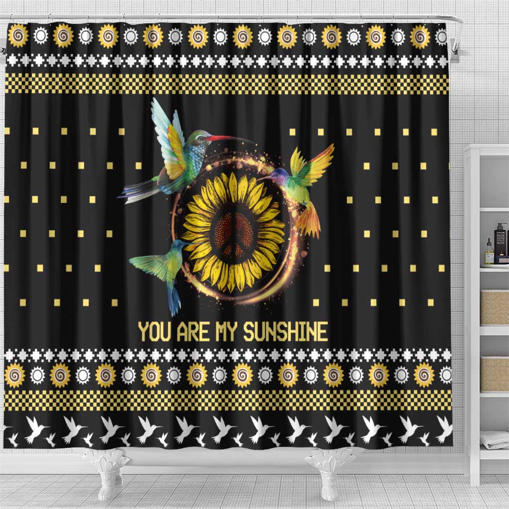 Hummingbird Sunflower Christmas Shower Curtain You Are My Sunshine