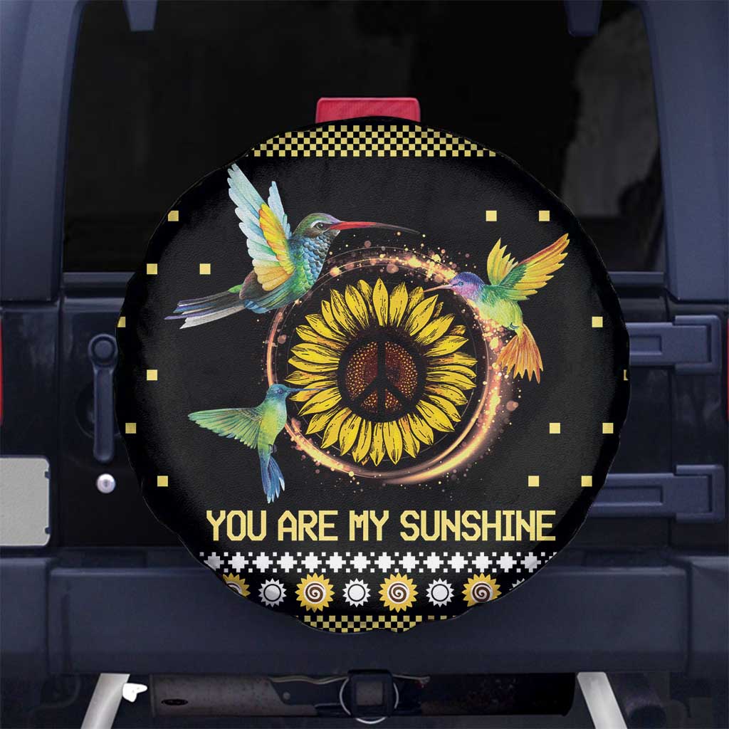 Hummingbird Sunflower Christmas Spare Tire Cover You Are My Sunshine - Wonder Print Shop