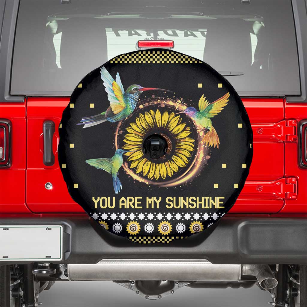 Hummingbird Sunflower Christmas Spare Tire Cover You Are My Sunshine - Wonder Print Shop