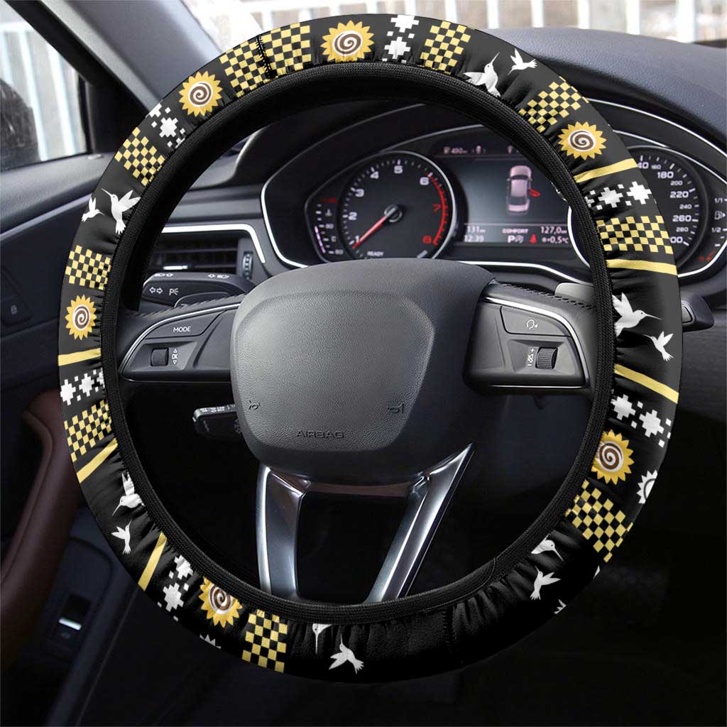 Hummingbird Sunflower Christmas Steering Wheel Cover You Are My Sunshine - Wonder Print Shop