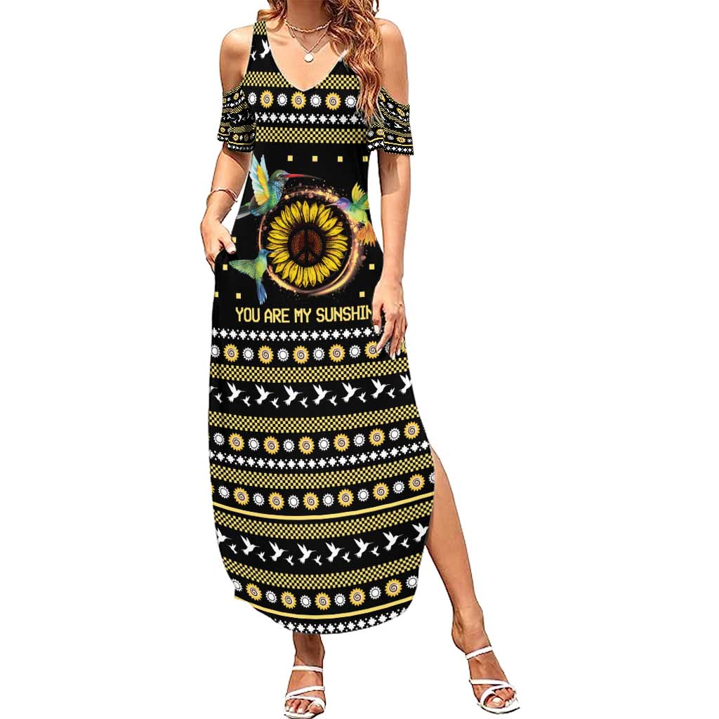 Hummingbird Sunflower Christmas Summer Maxi Dress You Are My Sunshine - Wonder Print Shop