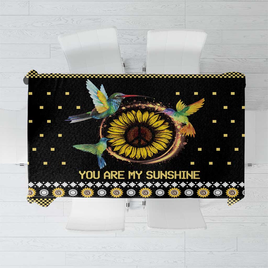 Hummingbird Sunflower Christmas Tablecloth You Are My Sunshine - Wonder Print Shop