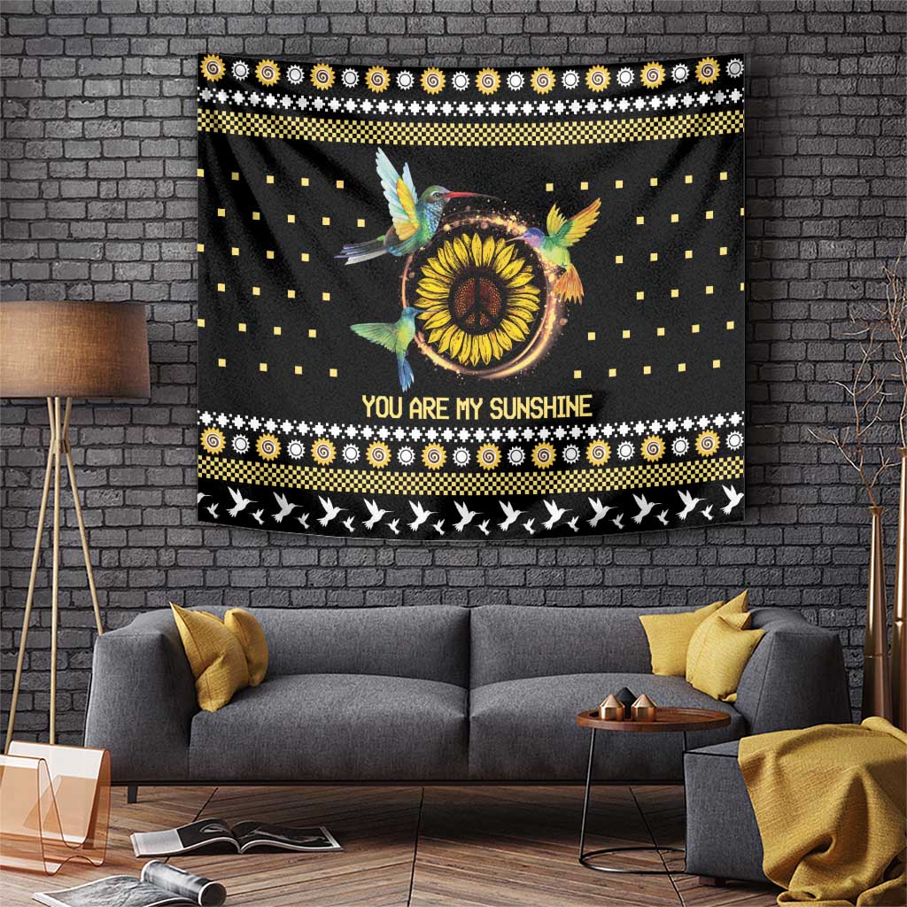 Hummingbird Sunflower Christmas Tapestry You Are My Sunshine - Wonder Print Shop
