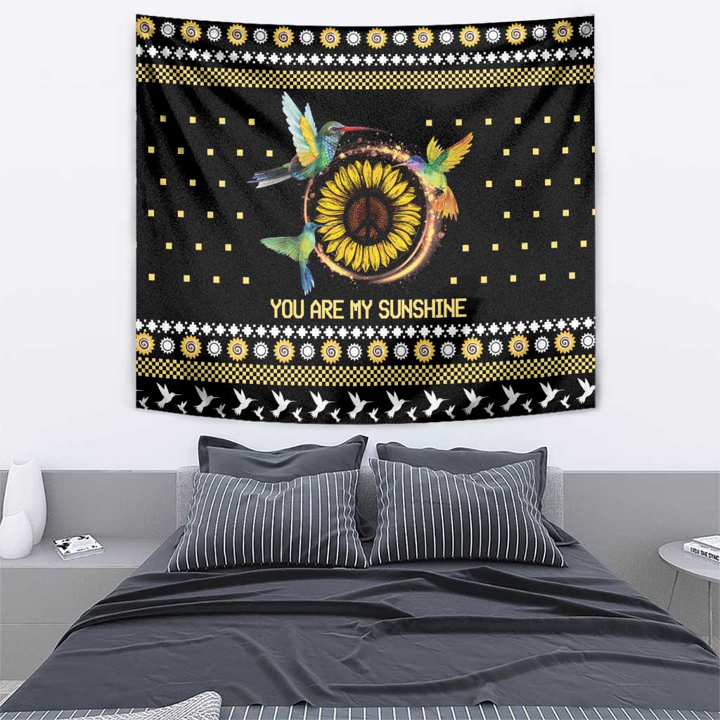 Hummingbird Sunflower Christmas Tapestry You Are My Sunshine - Wonder Print Shop