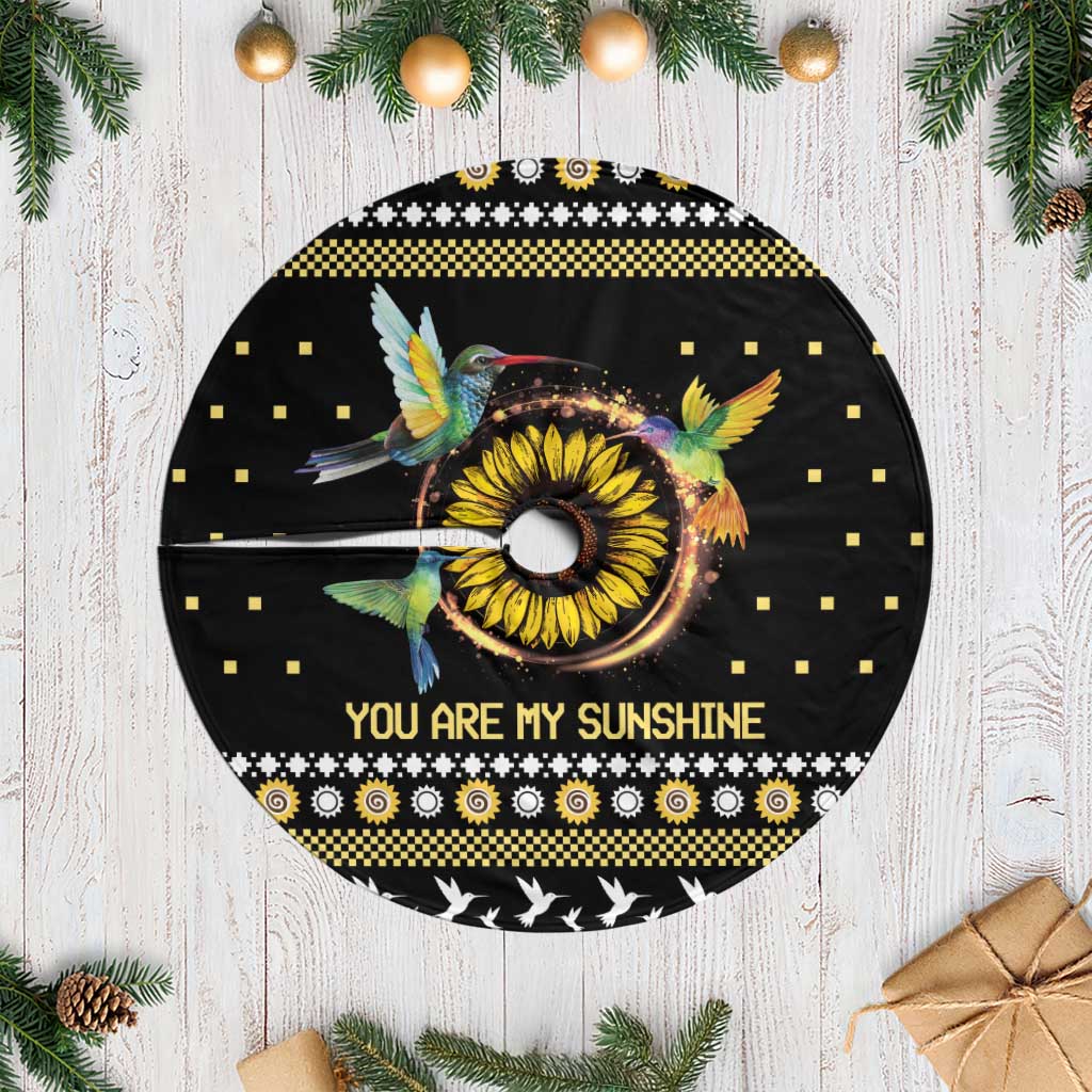 Hummingbird Sunflower Christmas Tree Skirt You Are My Sunshine - Wonder Print Shop