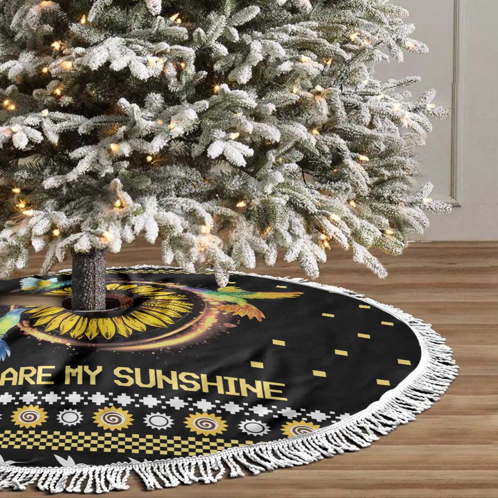 Hummingbird Sunflower Christmas Tree Skirt You Are My Sunshine - Wonder Print Shop
