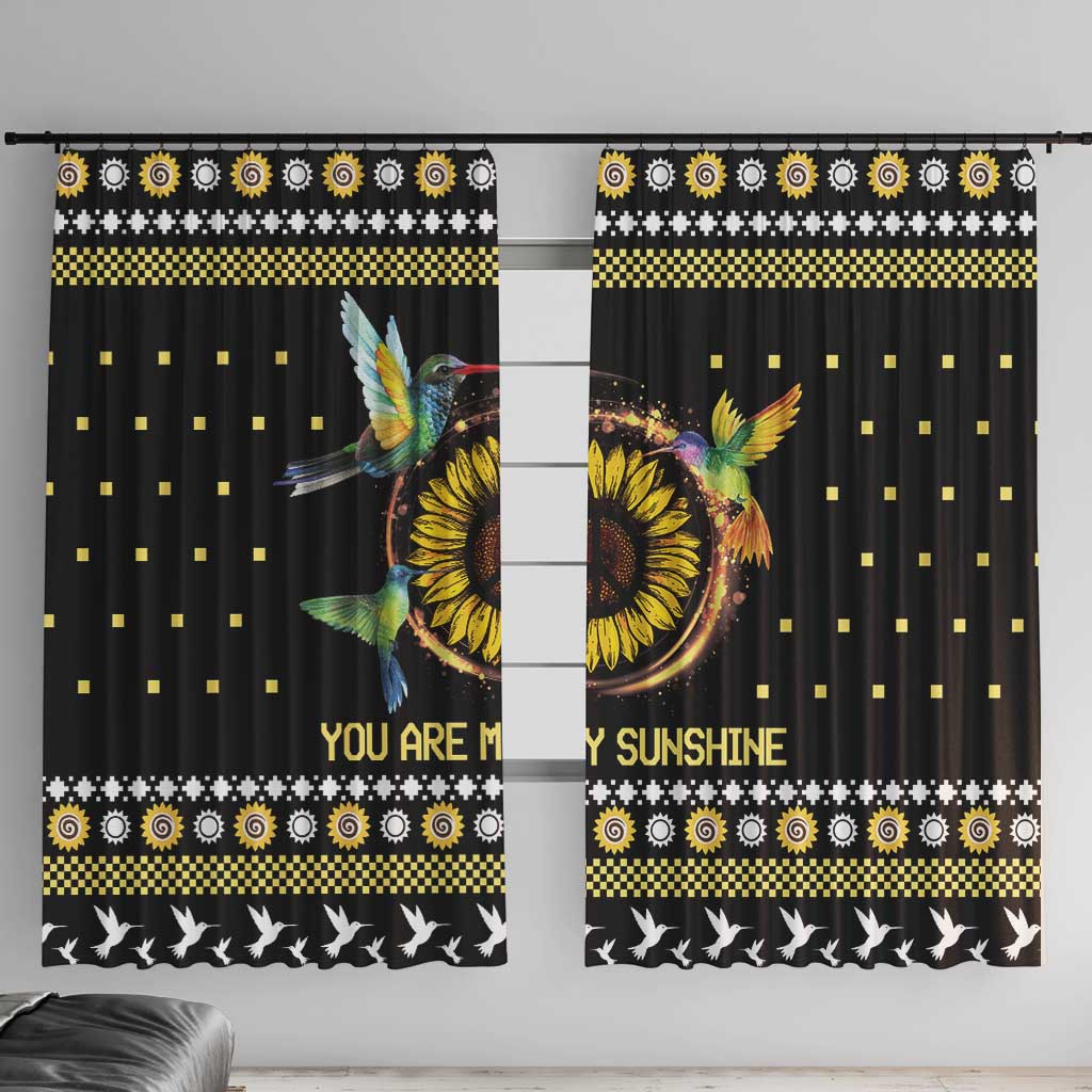 Hummingbird Sunflower Christmas Window Curtain You Are My Sunshine - Wonder Print Shop