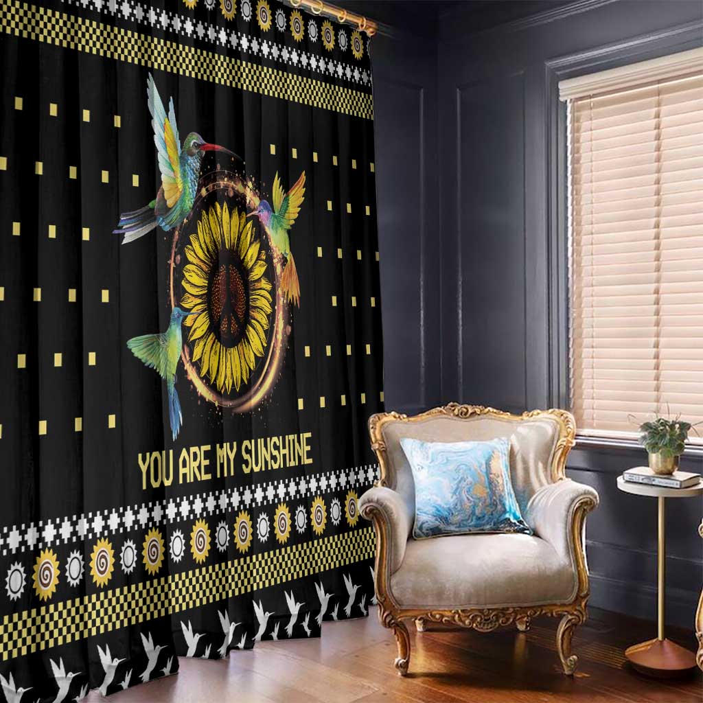 Hummingbird Sunflower Christmas Window Curtain You Are My Sunshine - Wonder Print Shop