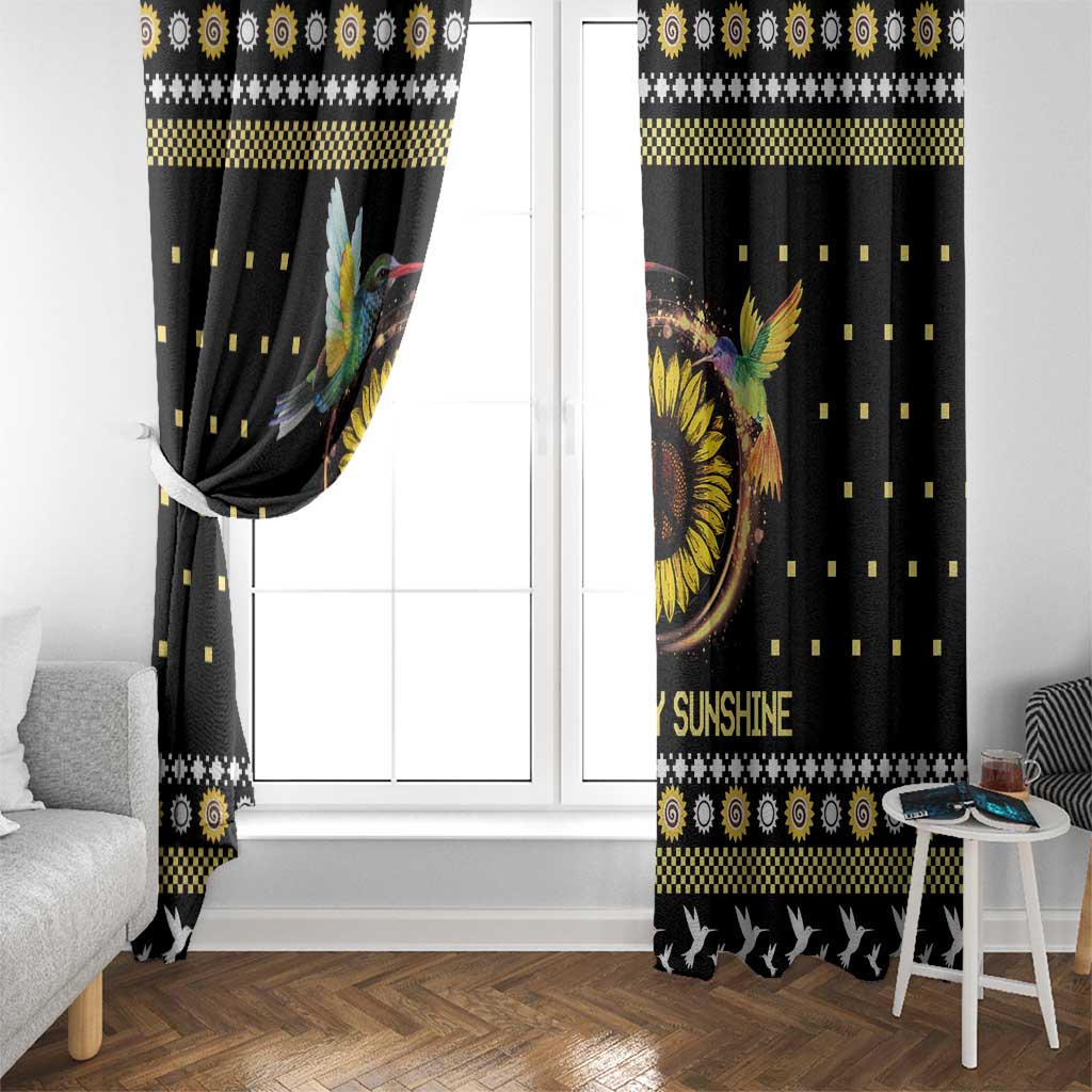 Hummingbird Sunflower Christmas Window Curtain You Are My Sunshine - Wonder Print Shop