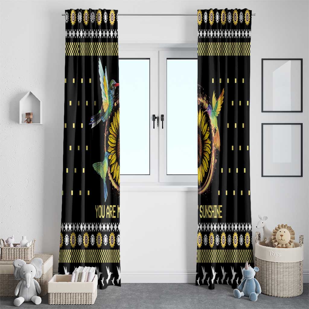 Hummingbird Sunflower Christmas Window Curtain You Are My Sunshine - Wonder Print Shop