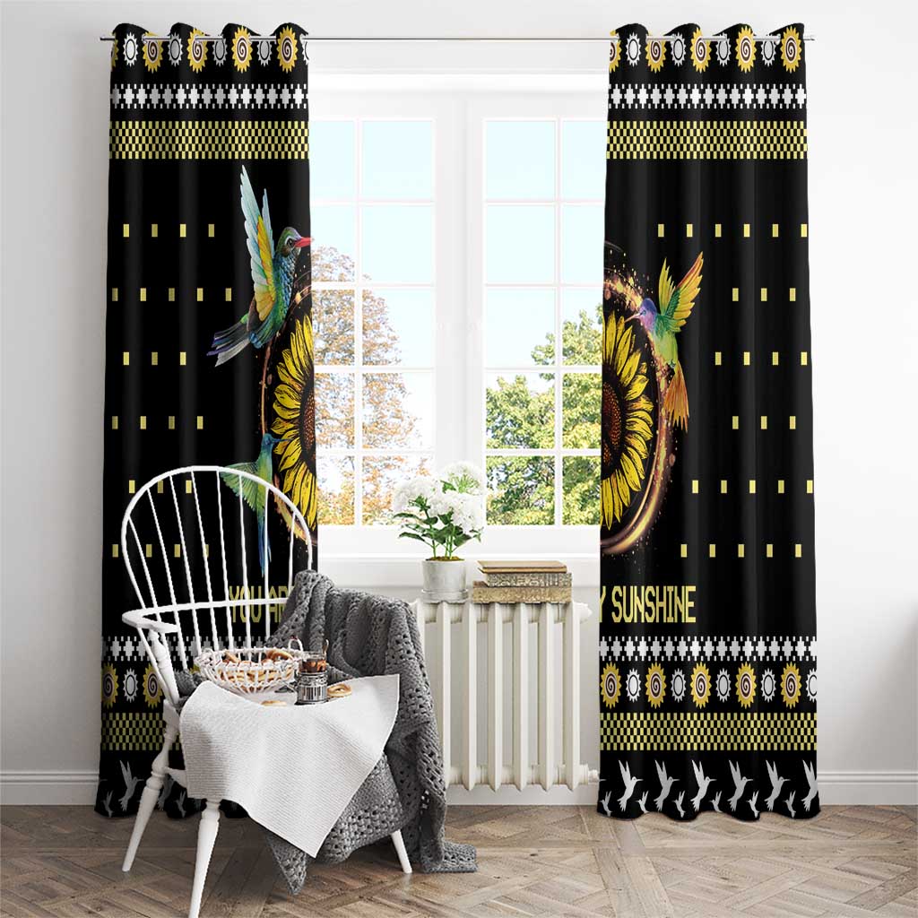 Hummingbird Sunflower Christmas Window Curtain You Are My Sunshine - Wonder Print Shop