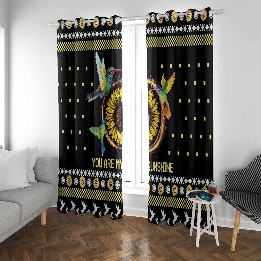 Hummingbird Sunflower Christmas Window Curtain You Are My Sunshine - Wonder Print Shop