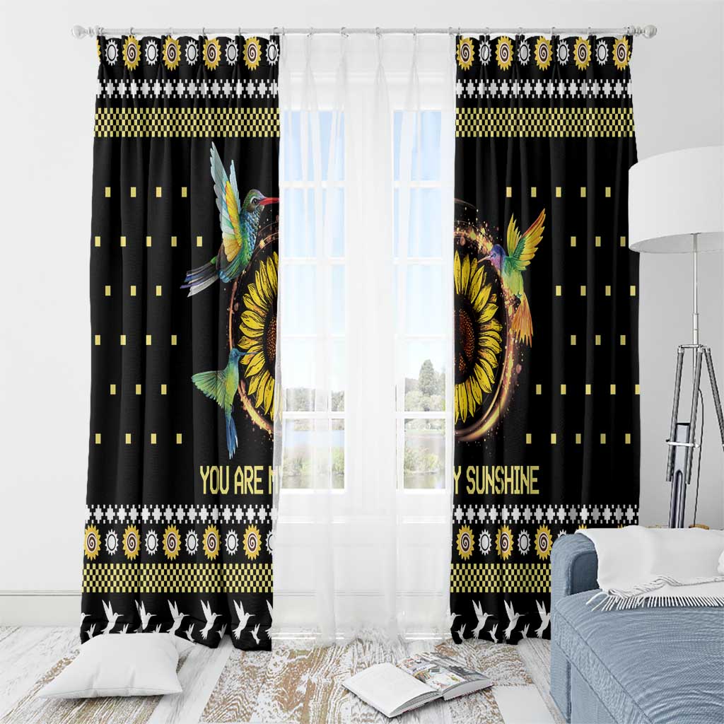 Hummingbird Sunflower Christmas Window Curtain You Are My Sunshine - Wonder Print Shop