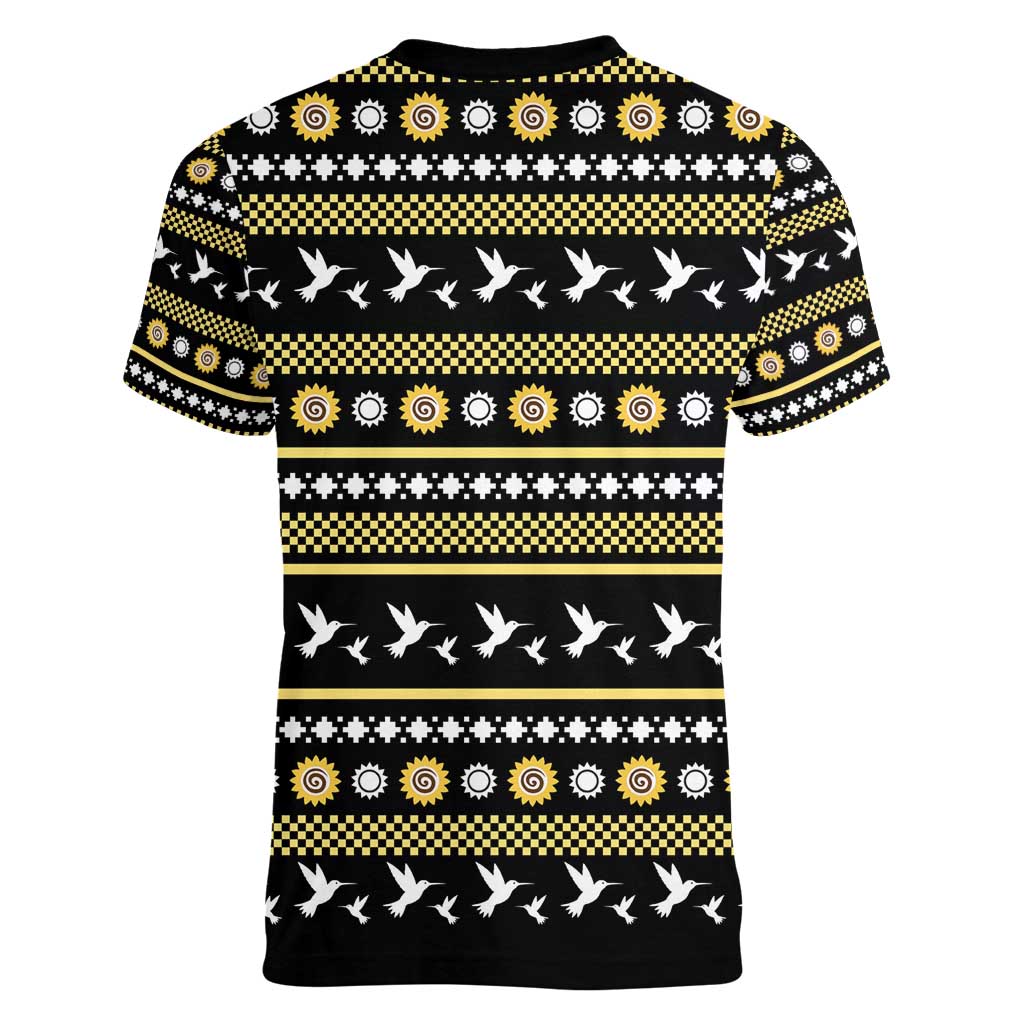 Hummingbird Sunflower Christmas Women V-Neck T-Shirt You Are My Sunshine - Wonder Print Shop