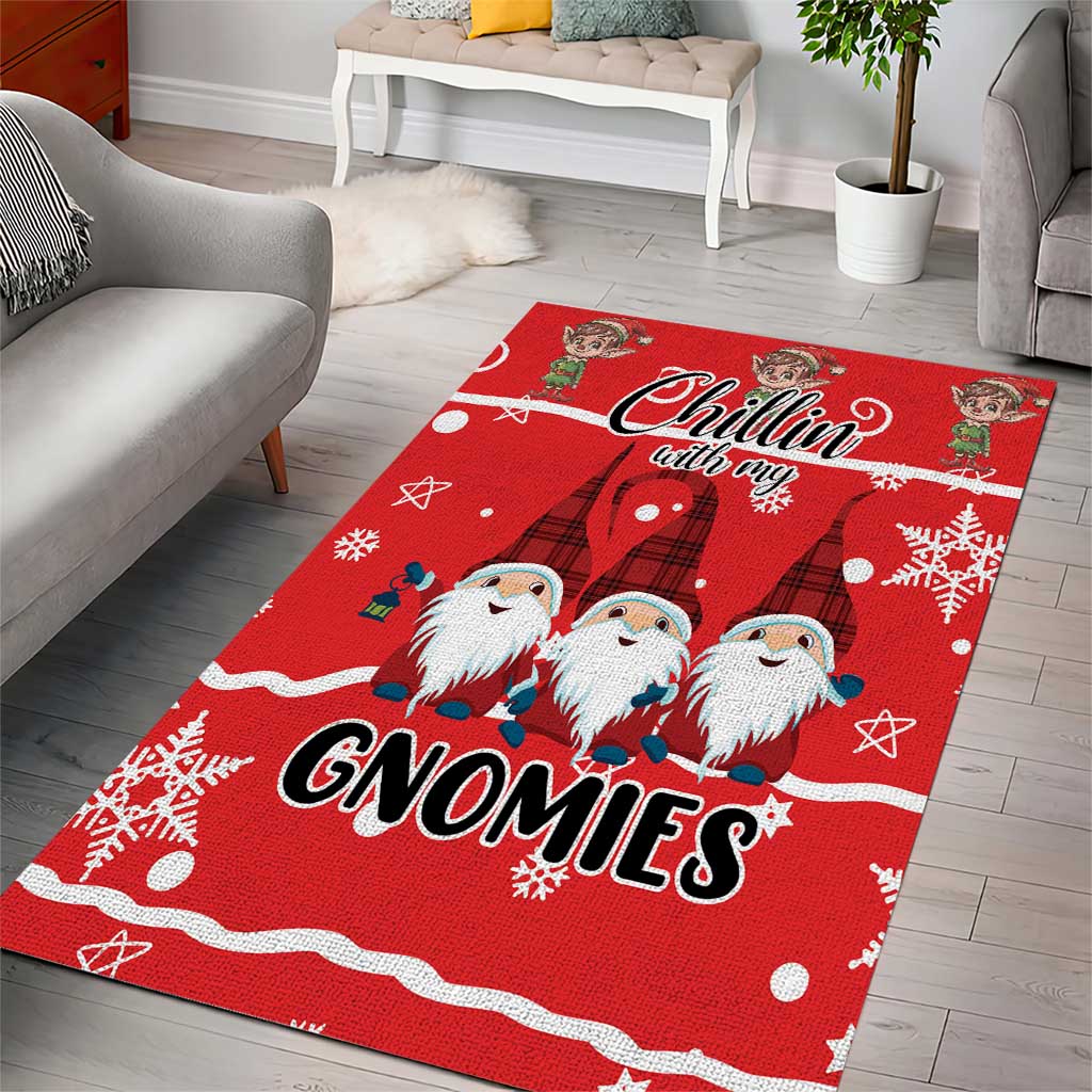 Chillin With My Gnomies Area Rug Merry Christmas - Wonder Print Shop