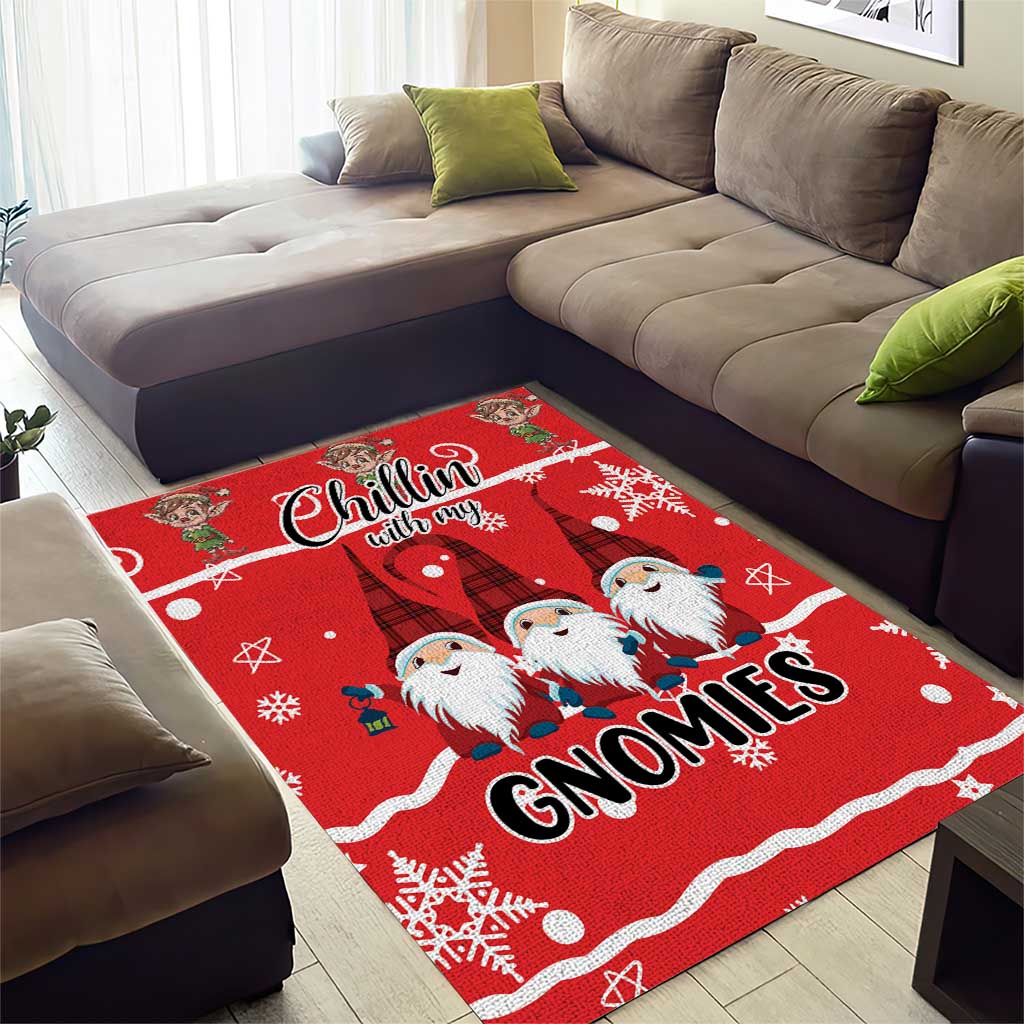 Chillin With My Gnomies Area Rug Merry Christmas - Wonder Print Shop