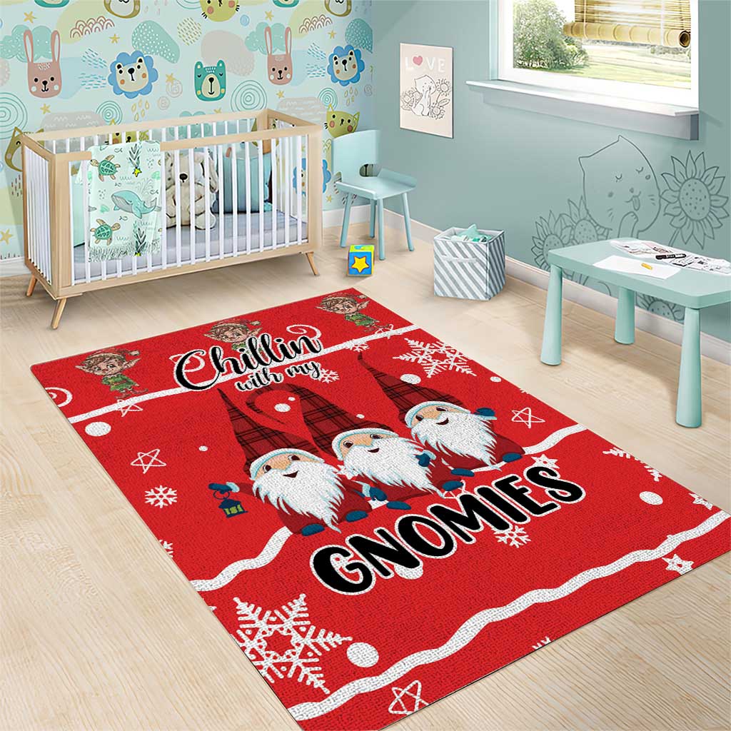 Chillin With My Gnomies Area Rug Merry Christmas - Wonder Print Shop