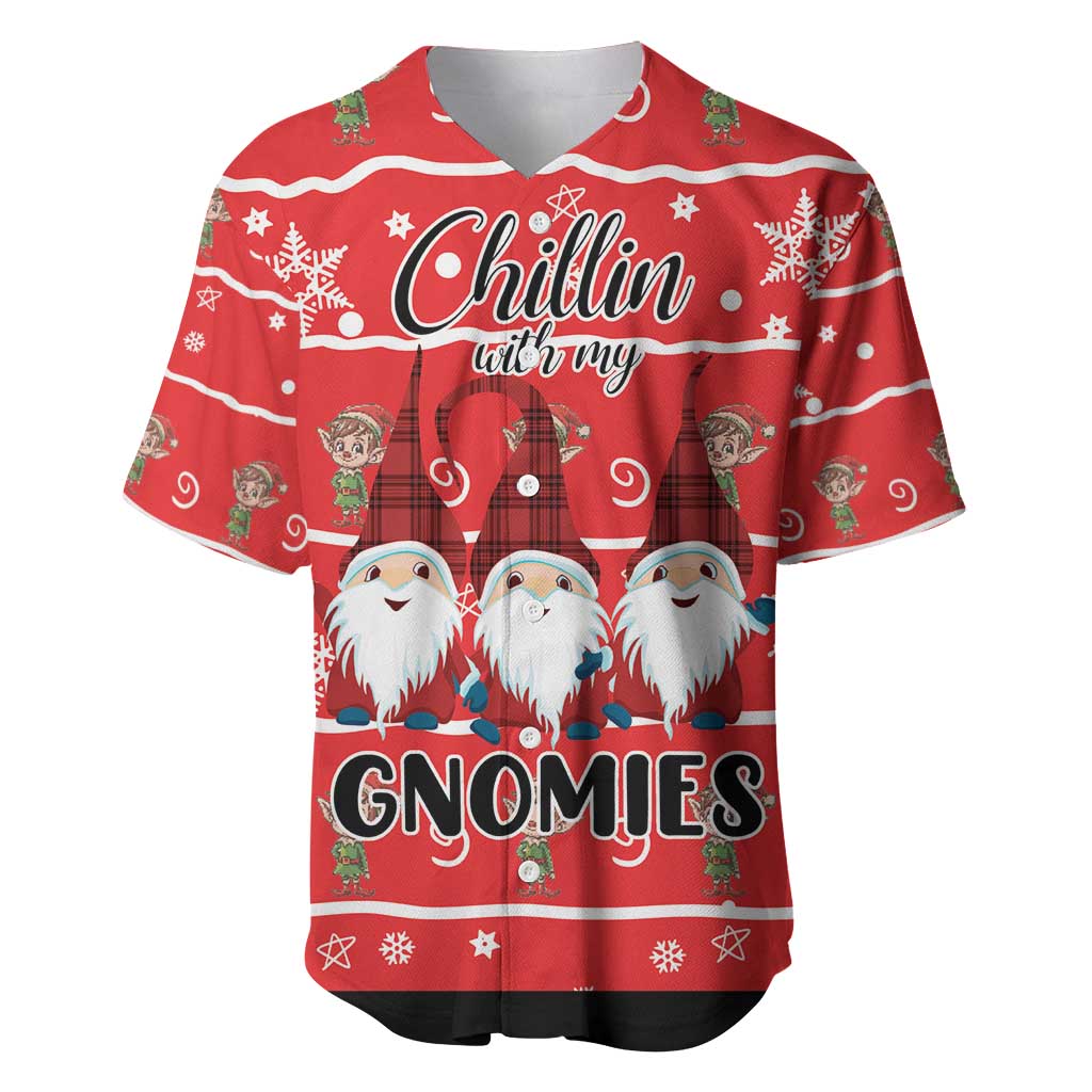 Chillin With My Gnomies Baseball Jersey Merry Christmas - Wonder Print Shop