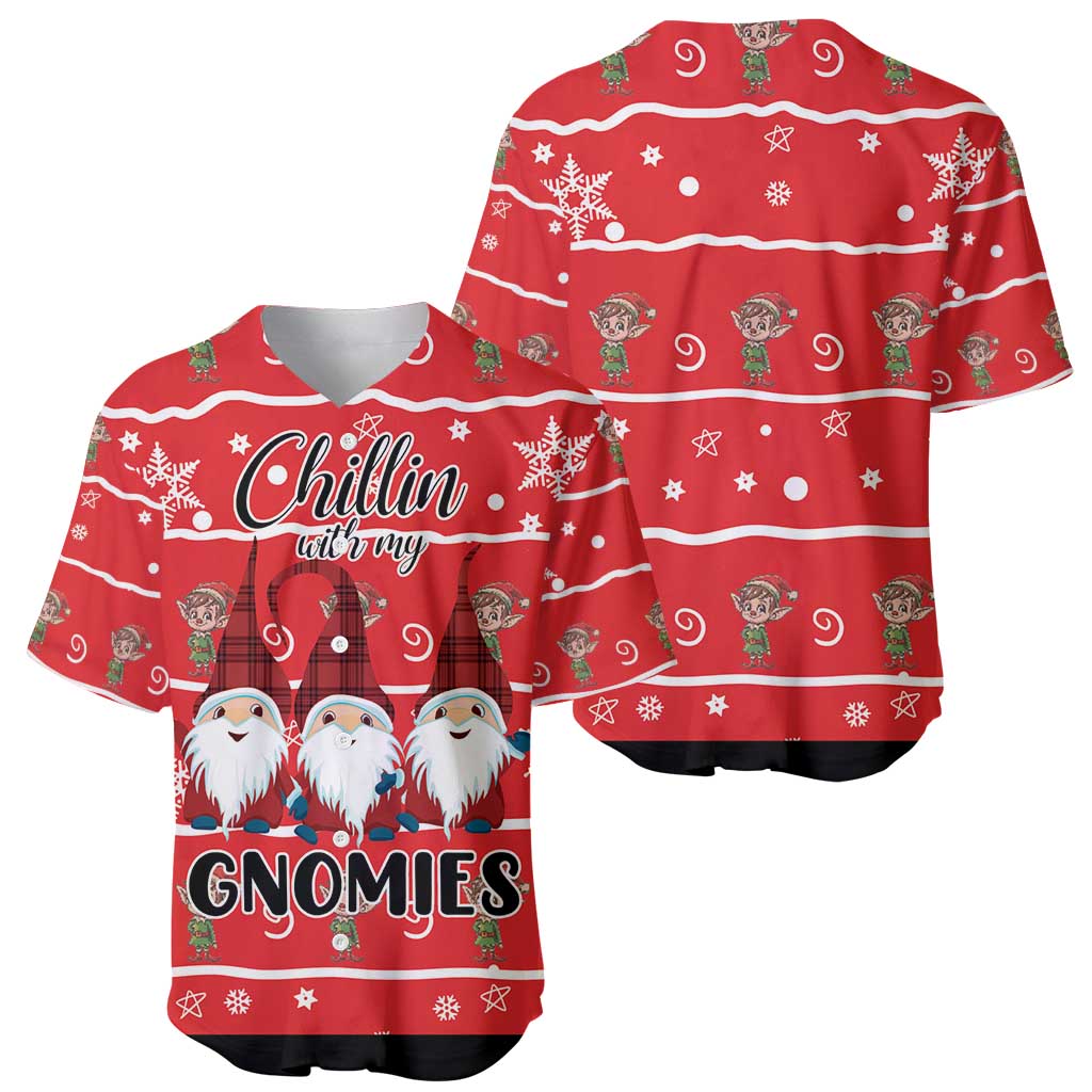 Chillin With My Gnomies Baseball Jersey Merry Christmas - Wonder Print Shop