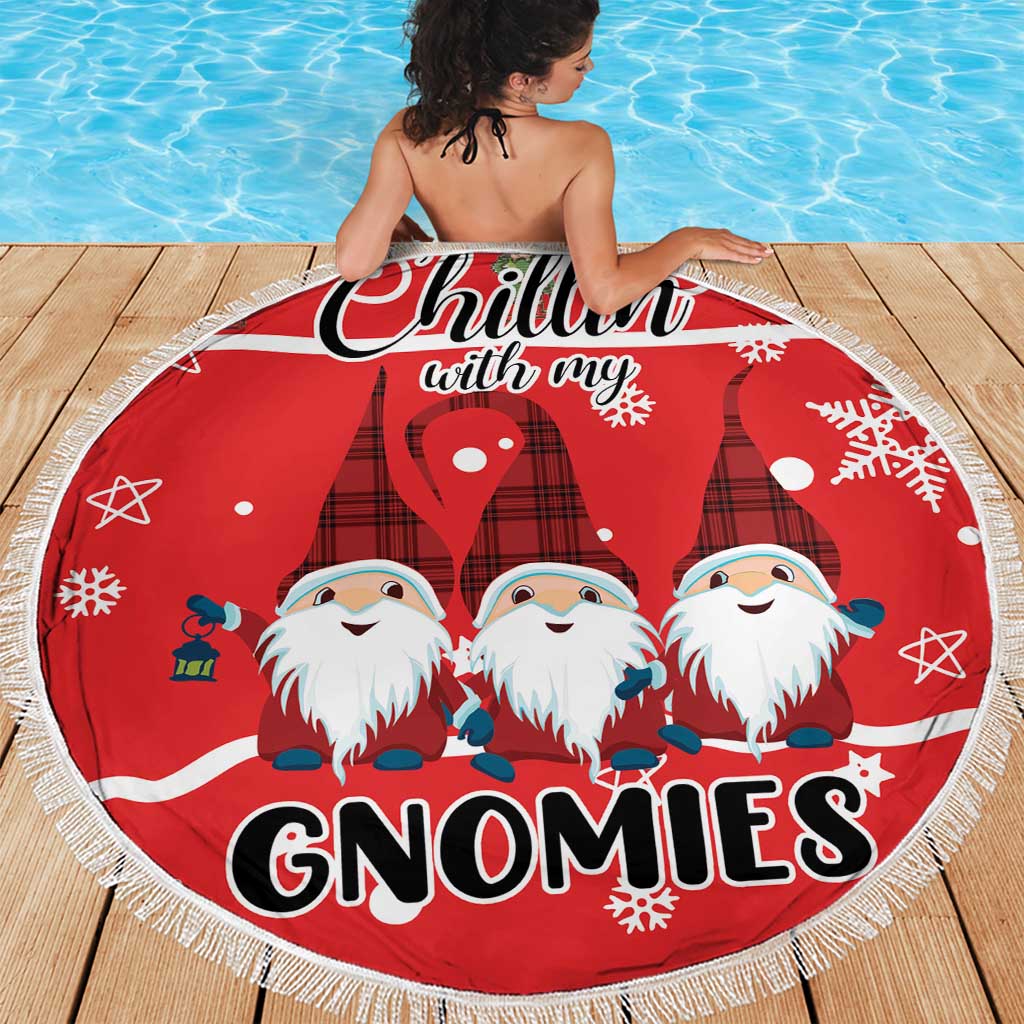 Chillin With My Gnomies Beach Blanket Merry Christmas - Wonder Print Shop