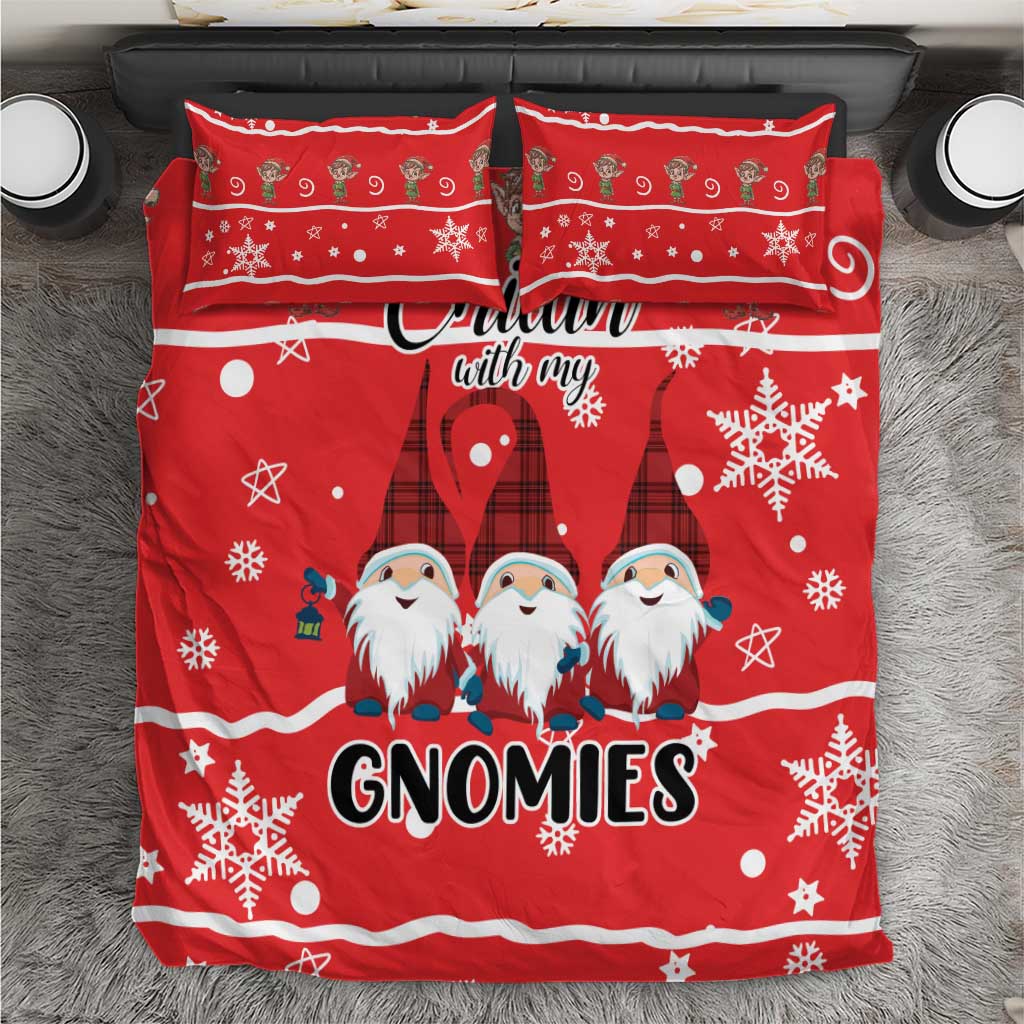 Chillin With My Gnomies Bedding Set Merry Christmas - Wonder Print Shop