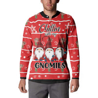 Chillin With My Gnomies Button Sweatshirt Merry Christmas - Wonder Print Shop