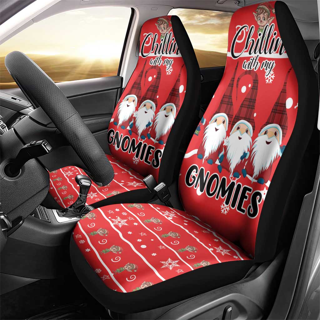 Chillin With My Gnomies Car Seat Cover Merry Christmas - Wonder Print Shop