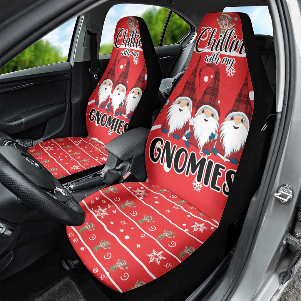 Chillin With My Gnomies Car Seat Cover Merry Christmas - Wonder Print Shop