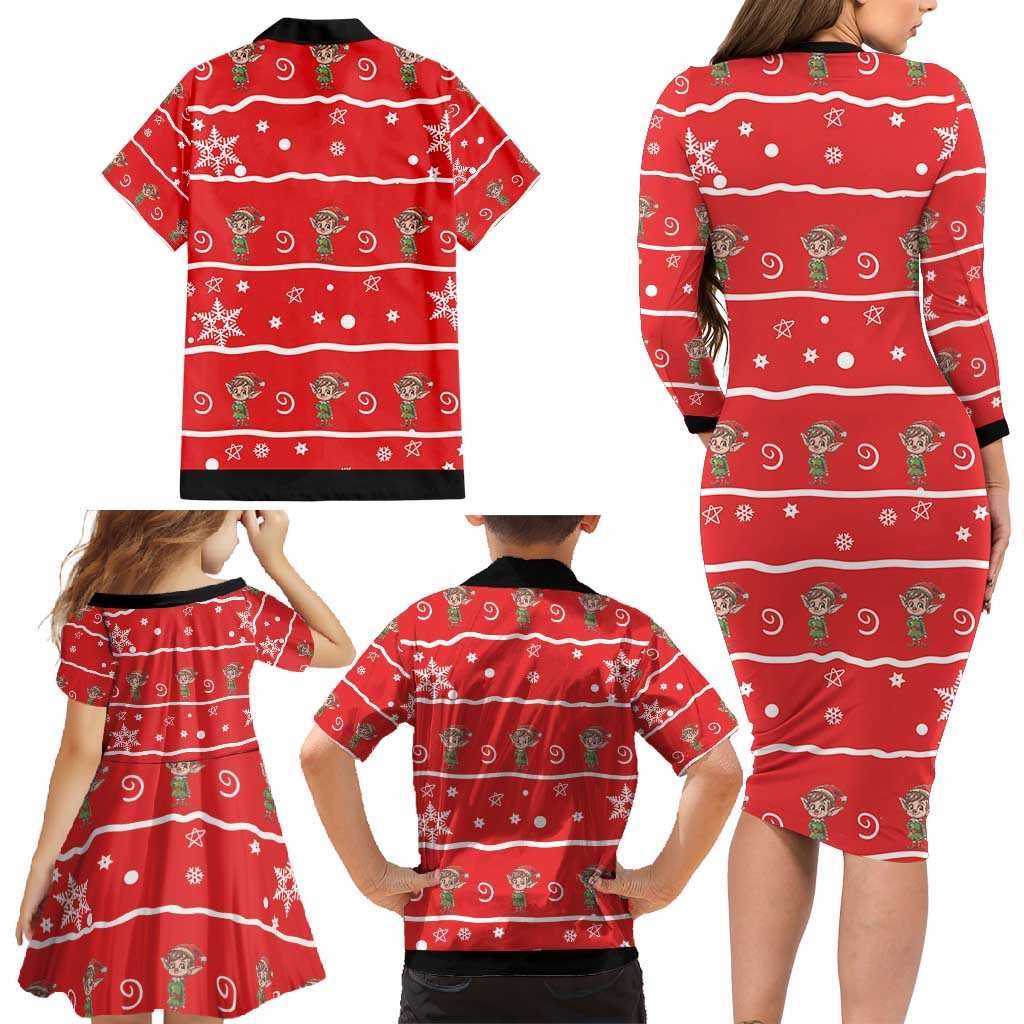 Chillin With My Gnomies Family Matching Long Sleeve Bodycon Dress and Hawaiian Shirt Merry Christmas - Wonder Print Shop