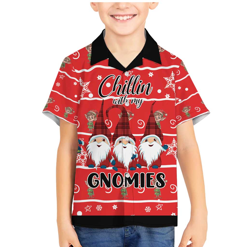 Chillin With My Gnomies Family Matching Mermaid Dress and Hawaiian Shirt Merry Christmas - Wonder Print Shop