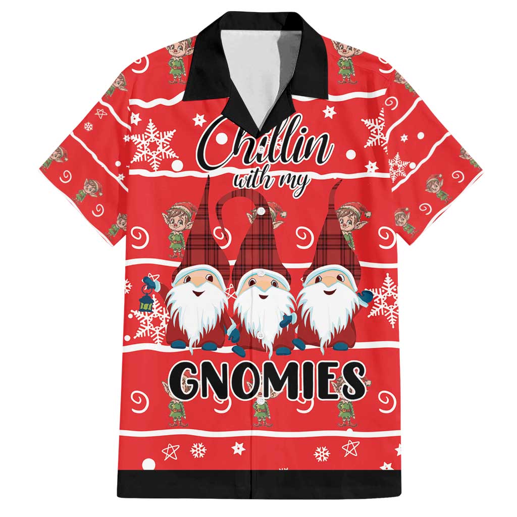 Chillin With My Gnomies Family Matching Off Shoulder Maxi Dress and Hawaiian Shirt Merry Christmas - Wonder Print Shop