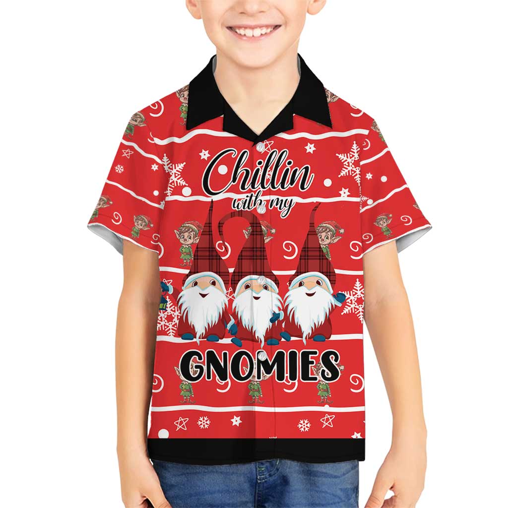 Chillin With My Gnomies Family Matching Off Shoulder Maxi Dress and Hawaiian Shirt Merry Christmas - Wonder Print Shop