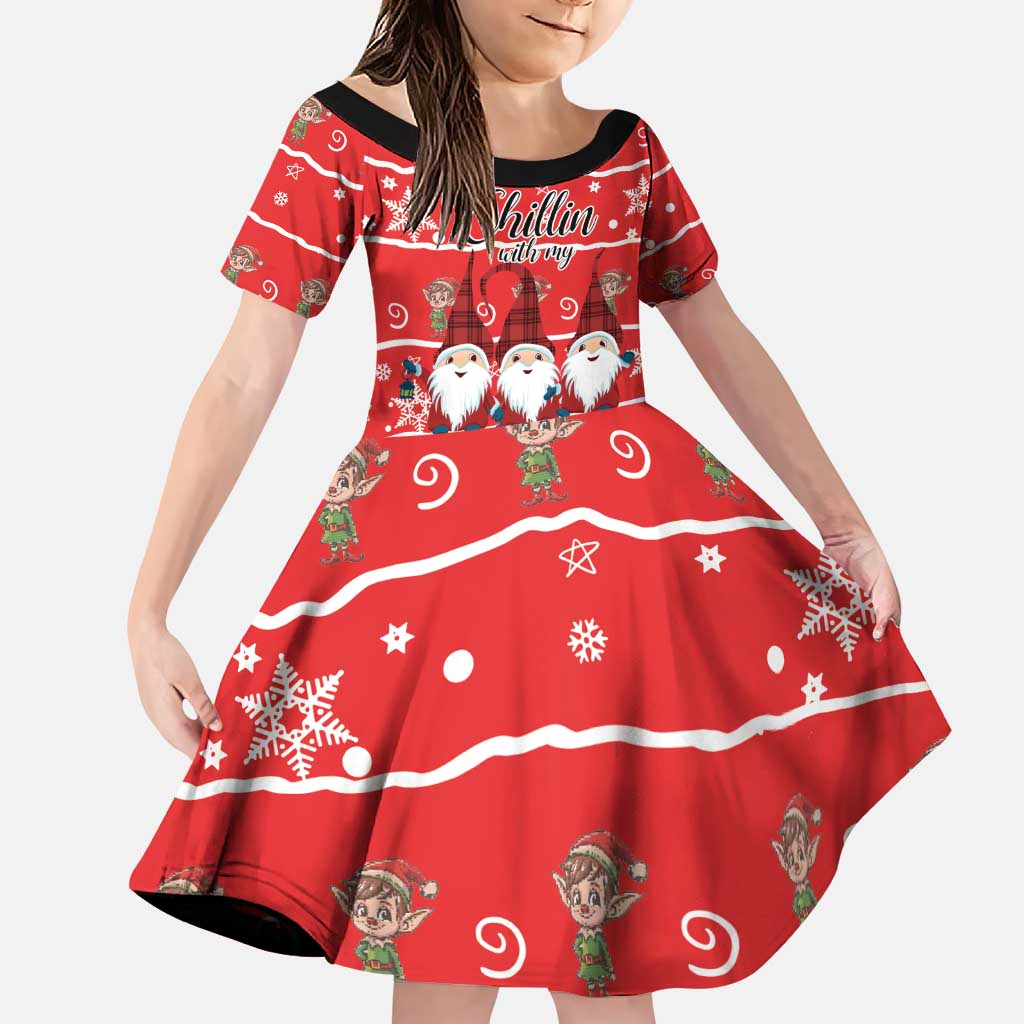 Chillin With My Gnomies Family Matching Puletasi and Hawaiian Shirt Merry Christmas - Wonder Print Shop