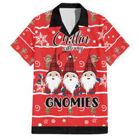 Chillin With My Gnomies Family Matching Short Sleeve Bodycon Dress and Hawaiian Shirt Merry Christmas - Wonder Print Shop