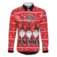 Chillin With My Gnomies Family Matching Short Sleeve Bodycon Dress and Hawaiian Shirt Merry Christmas - Wonder Print Shop