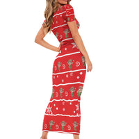 Chillin With My Gnomies Family Matching Short Sleeve Bodycon Dress and Hawaiian Shirt Merry Christmas - Wonder Print Shop