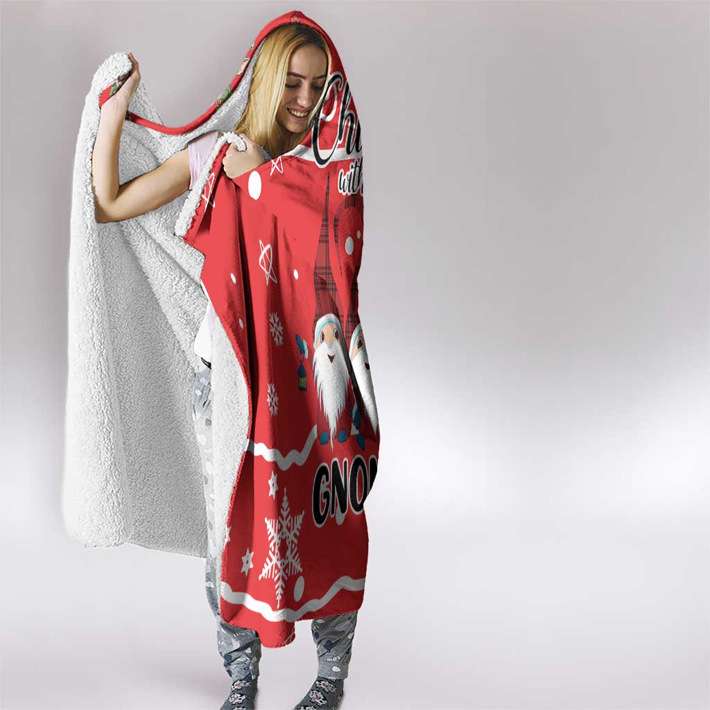 Chillin With My Gnomies Hooded Blanket Merry Christmas