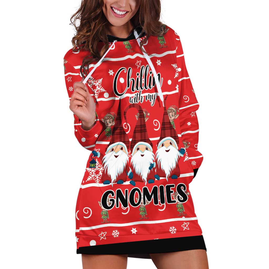 Chillin With My Gnomies Hoodie Dress Merry Christmas - Wonder Print Shop