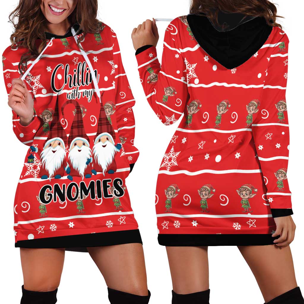 Chillin With My Gnomies Hoodie Dress Merry Christmas - Wonder Print Shop