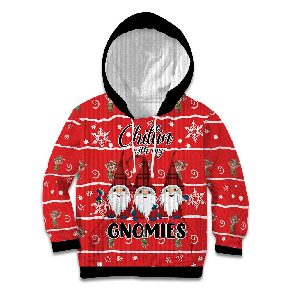 Chillin With My Gnomies Kid Hoodie Merry Christmas - Wonder Print Shop