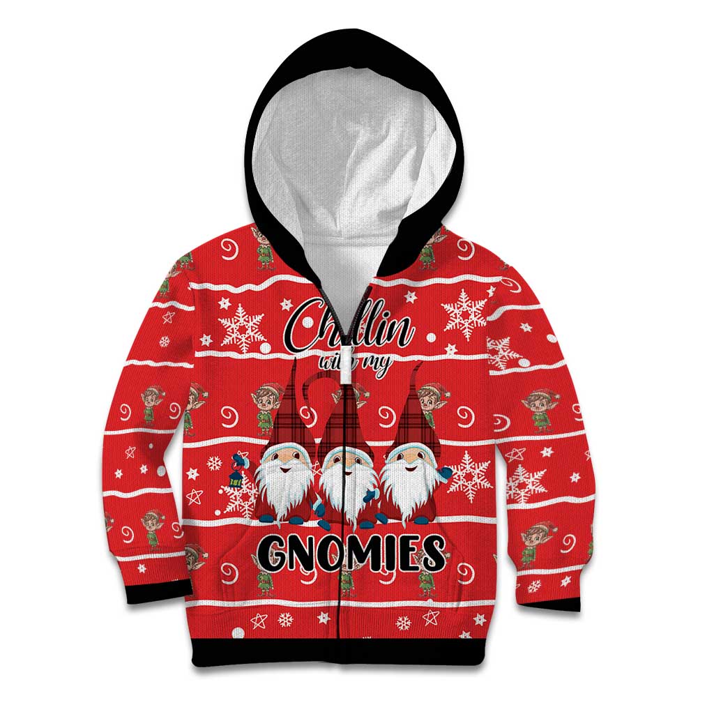 Chillin With My Gnomies Kid Hoodie Merry Christmas - Wonder Print Shop
