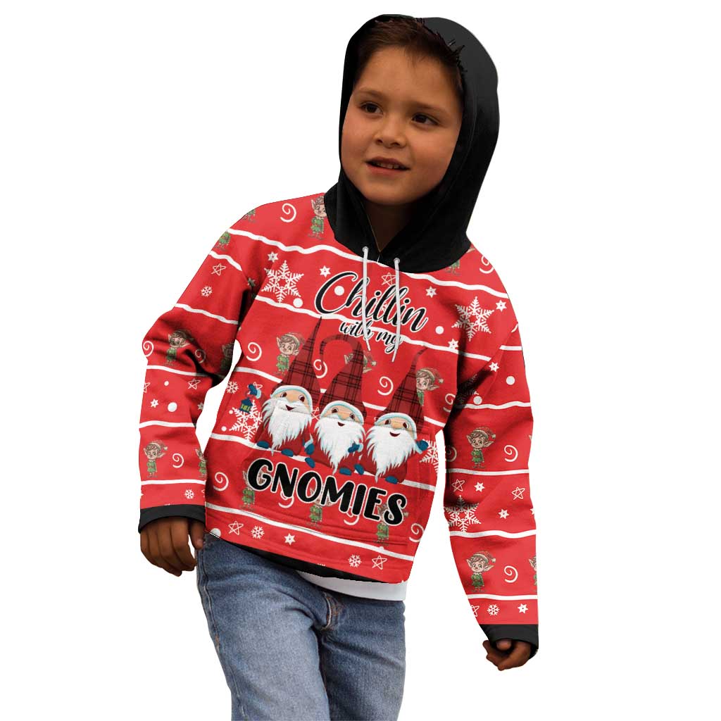 Chillin With My Gnomies Kid Hoodie Merry Christmas - Wonder Print Shop
